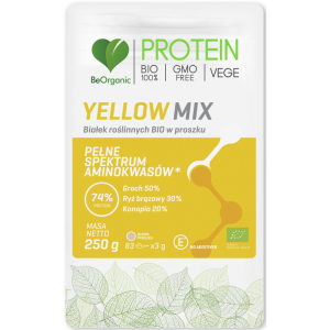 Yellow MIX białek roślinnych BIO w proszku 250g - BeOrganic