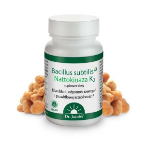 Bacillus subtilis+ Nattokinaza K2 60 kapsułek - Dr. Jacob's