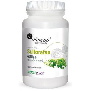 Sulforafan z kiełków brokułu 400 mg 100 vege tabletek - ALINESS