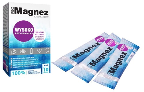 Pro Magnez, 10 saszetek, 40 g, Cytrynian Magnezu, 100% RWS - dr. Gaja.jpg