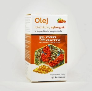Olej rokitnikowy syberyjski 90 kapsułek, 400 mg - Bogactwo kwasów omega 3,6,7,9 - PRO AKTIV