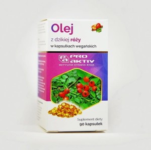 Olej z dzikiej róży 90 kapsułek wegańskich, 400 mg - korzystnie wpływa na układ sercowo-naczyniowy - PRO AKTIV