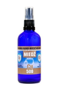 Niejonowa Nano Miedź Koloidalna CU 500 z atomizerem (100ml) - PRO AKTIV