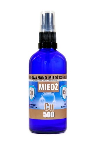 Niejonowa Nano Miedź Koloidalna CU 500 z atomizerem (100ml) - PRO AKTIV.jpg