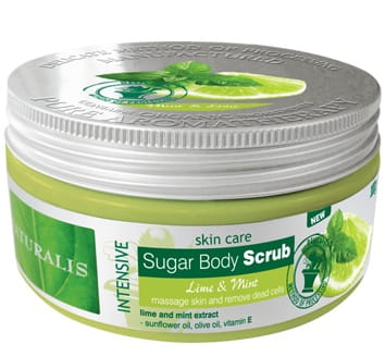 Cukrowy peeling ( scrub ) do ciała limonka i mięta 300g -  Naturalis.jpg