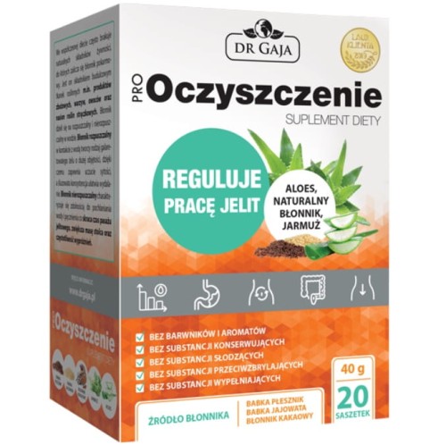 ProOczyszczenie 20 saszetek 20 g - Wspomaga pracę jelit -  DR. GAJA.jpg