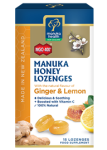 Cukierki z Miodem Manuka MGO™ 400+ i witaminą C, o smaku imbirowo-cytrynowym - Manuka Health