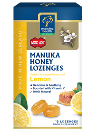 Cukierki z Miodem Manuka MGO™ 400+ i witaminą C, o smaku cytrynowym - Manuka Helth