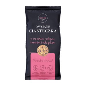 Ciasteczka owsiane z nerkowcami, żurawiną i rodzynkami - Foods by Ann