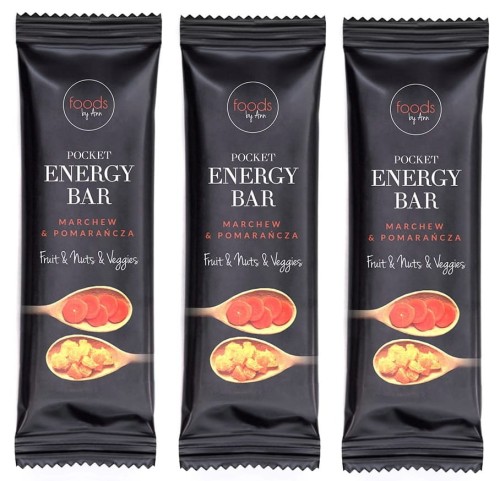 Batony Pocket Energy Bar Marchew &amp; Pomarańcza 3 x 35g - Korzystnie wpływa na wzrok, cerę oraz przemianę materii - Foods by Ann.jpg
