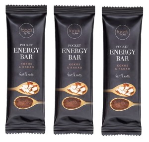 Batony Pocket Energy Bar Kokos & Kakao 3 x 35g - Nie zawiera cukru - Foods by Ann