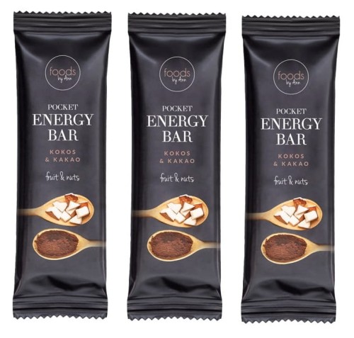 Batony Pocket Energy Bar Kokos &amp; Kakao 3 x 35g - Nie zawiera cukru - Foods by Ann.jpg