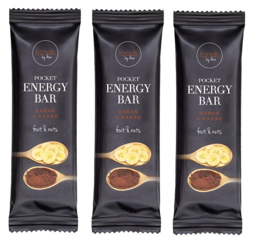 Batony Pocket Energy Bar Banan &amp; Kakao 3 x 35g - 100% naturalnych składników - Foods by Ann.jpg